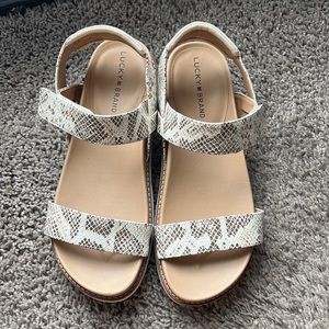 Lucky Brand Animal Print Wedge Sandals